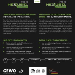 رویه راکت پینگ پنگ جوو نکسوس EL پرو 45 سوپر سلکت