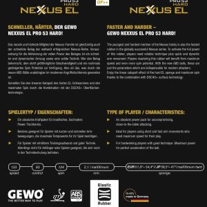 رویه راکت پینگ پنگ جوو نکسوس EL پرو 53 هارد